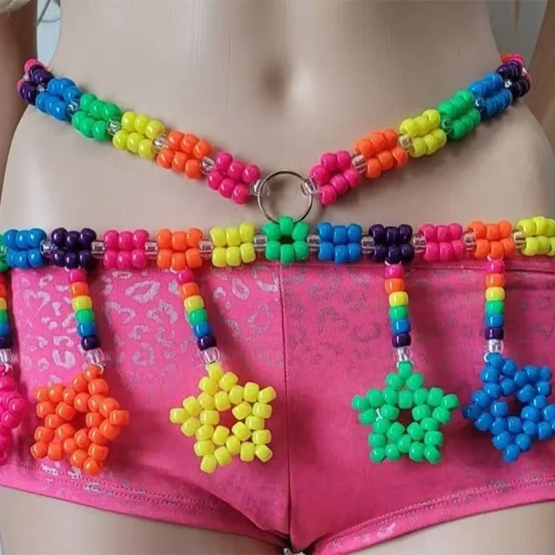 

Colorful Beaded Waist Chain Women Boho Belly Chain Summer Beach Beads Body Jewelry Accessories Women Beach Jewelry
