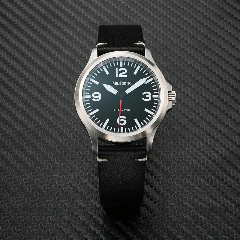 Milifortic 39mm Pilot Watch Man M096 Large Arabic Numerals Dial