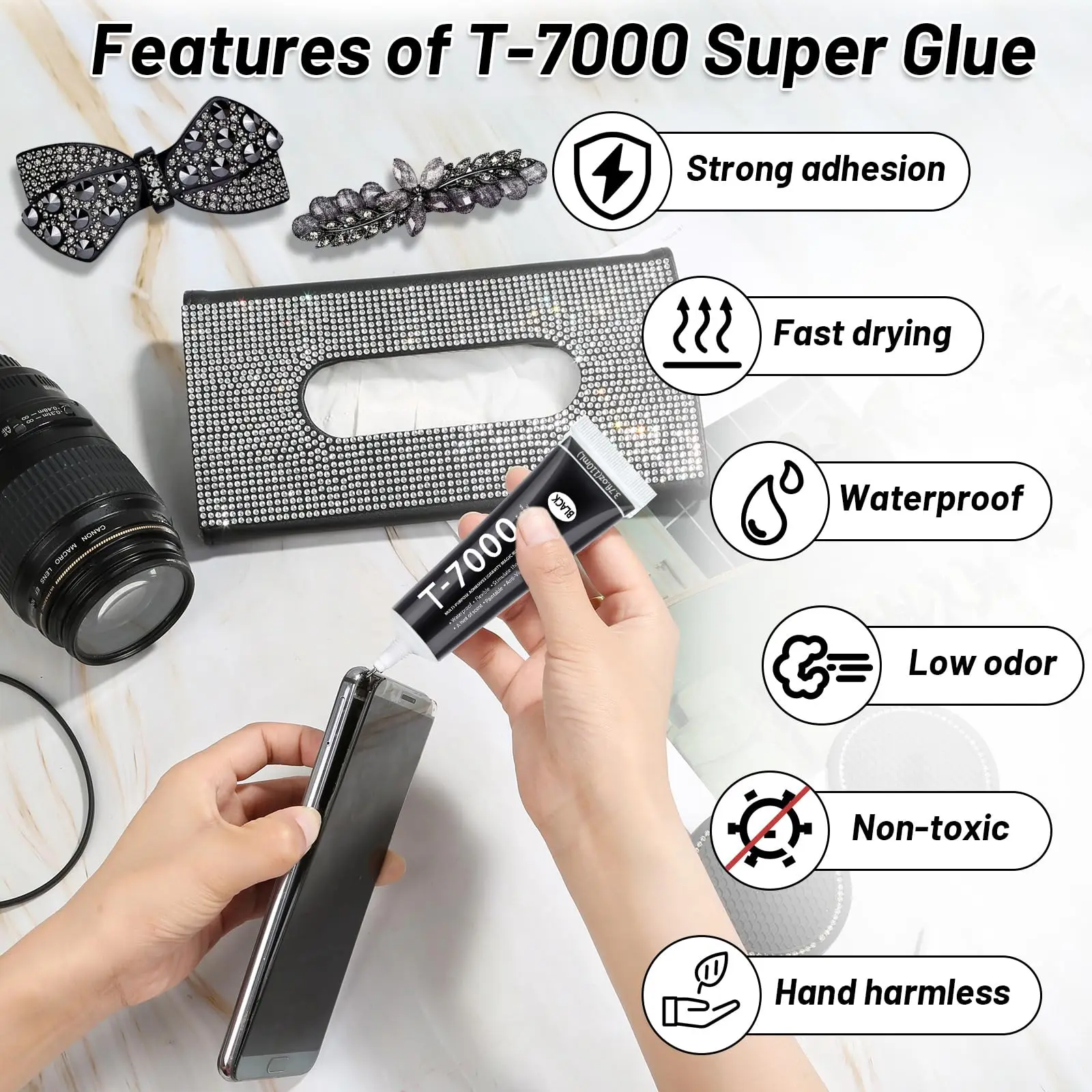 B7000 غراء شفاف إصلاح غراء شاشة الهاتف المحمول T7000 أسود مقاوم للماء مجوهرات الحرفية الغراء B7000 مواد لاصقة فورية قوية للغاية