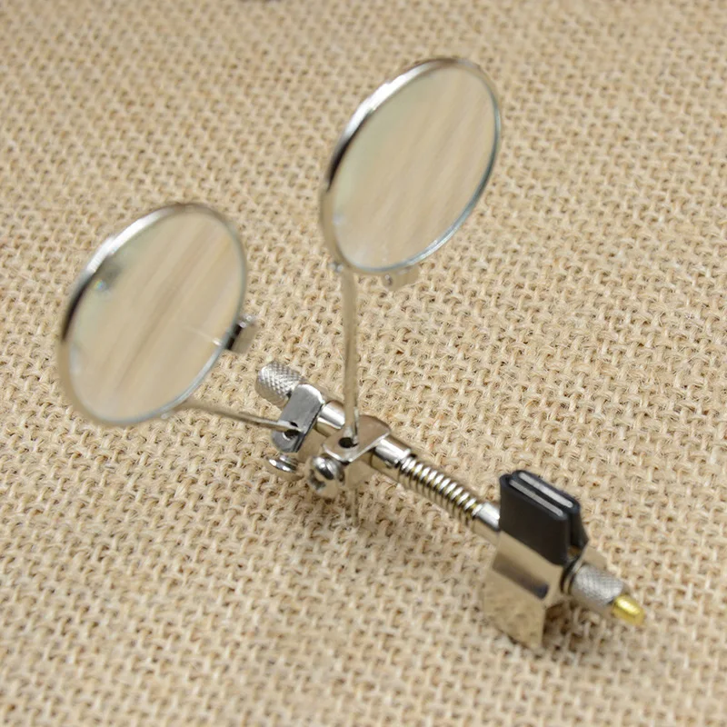 25mm For Watchmakers Jewellers Monocular Magnifier Stainless Steel Clip Magnifier Double Lenses Magnifying Glass