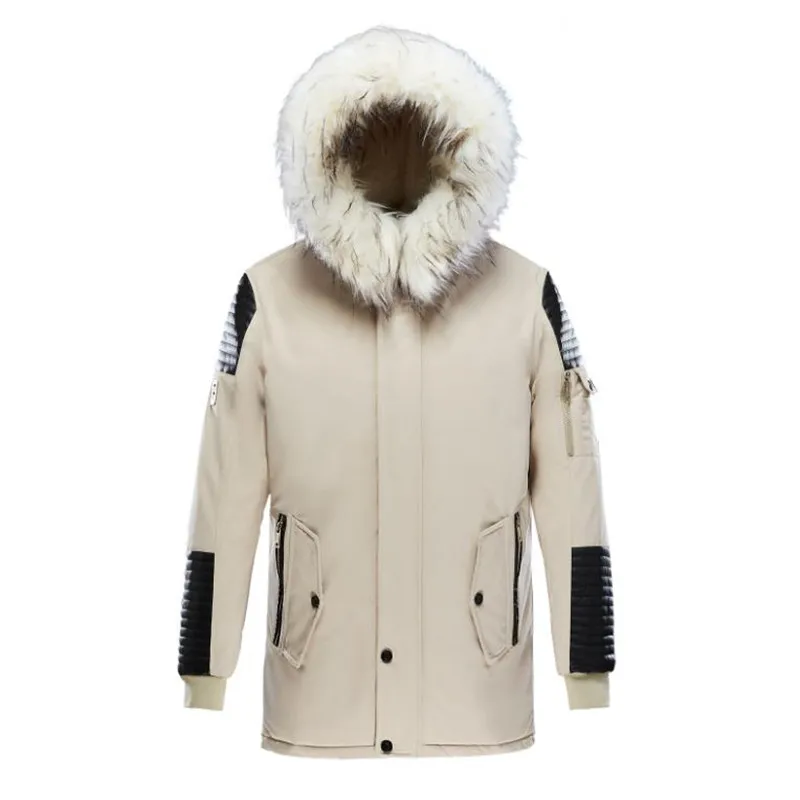 

Мужская теплая куртка с капюшоном, повседневная Толстая парка с меховым воротником, для зимы, до-30 градусов