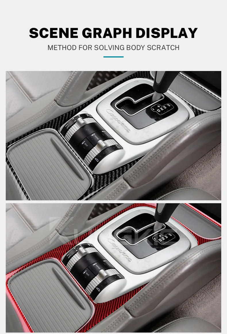 Echter, weicher Carbonfaser-Aufkleber für Porsche Cayenne 2003 2004 2005 2006 2007 2008 2009 2010 Schaltpanelle, Innenraumzubehör – Detail 7