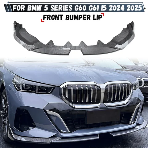 BMW 5 시리즈 G60 G61 520d 530e 550e i5 M60 M 스포츠 2024 2025용 자동차 앞 범퍼 립 스플리터 바디 키트 범퍼 립 디플렉터 립