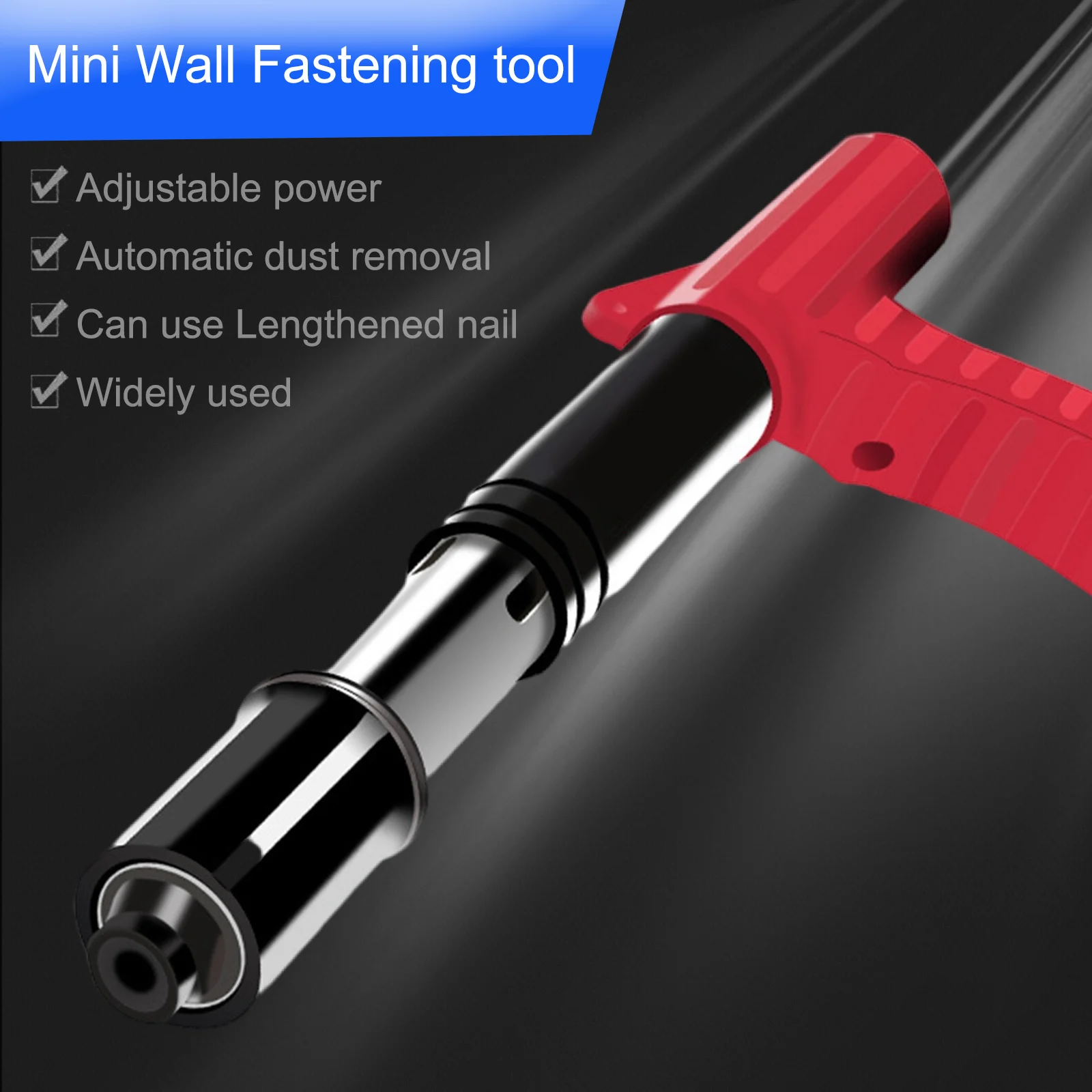 Manual Steel Nail Gun with 10pc Nail 4 Speed Adjustable Concrete Fastening Rivet Tool Wall Anchor Wire Slotting Device Household