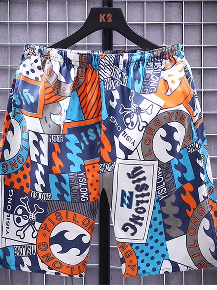 New Hot Men\'s Summer Beach Board Swim Shorts Casual Surf Hawaiian Trunks Fashion Print Quick Dry Beachwear Shorts Luxury Pants