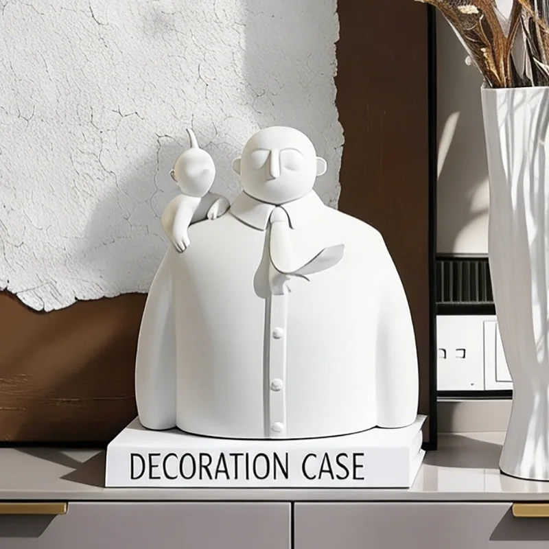 Creative Resin Father and Son Sculpture Ornaments Living Room Bedroom Entrance Office Desktop Figure Statue Crafts Birthday Gift