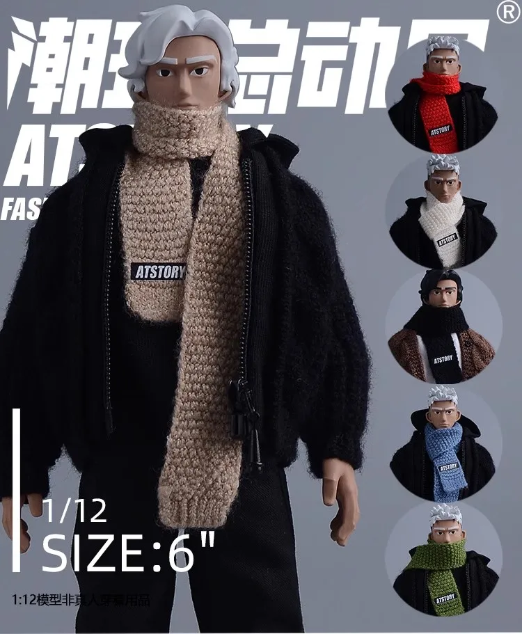 

Snail ATSTORY 1/12 Doll Fashion Handmade Multiple Colors Simple Knitted Scarf Fit 6'' Action Figure Body DIY Toy