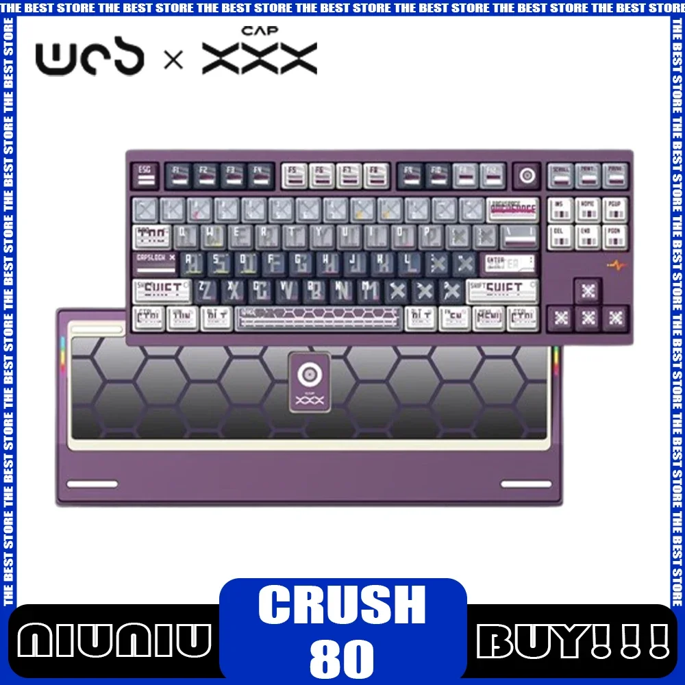 Limited Edition Wob Capxxx Crush80 C80 Mechanical Keyboard Aluminium Alloy Three Mode Wireless Keyboard Customize Pc Gamer Gifts