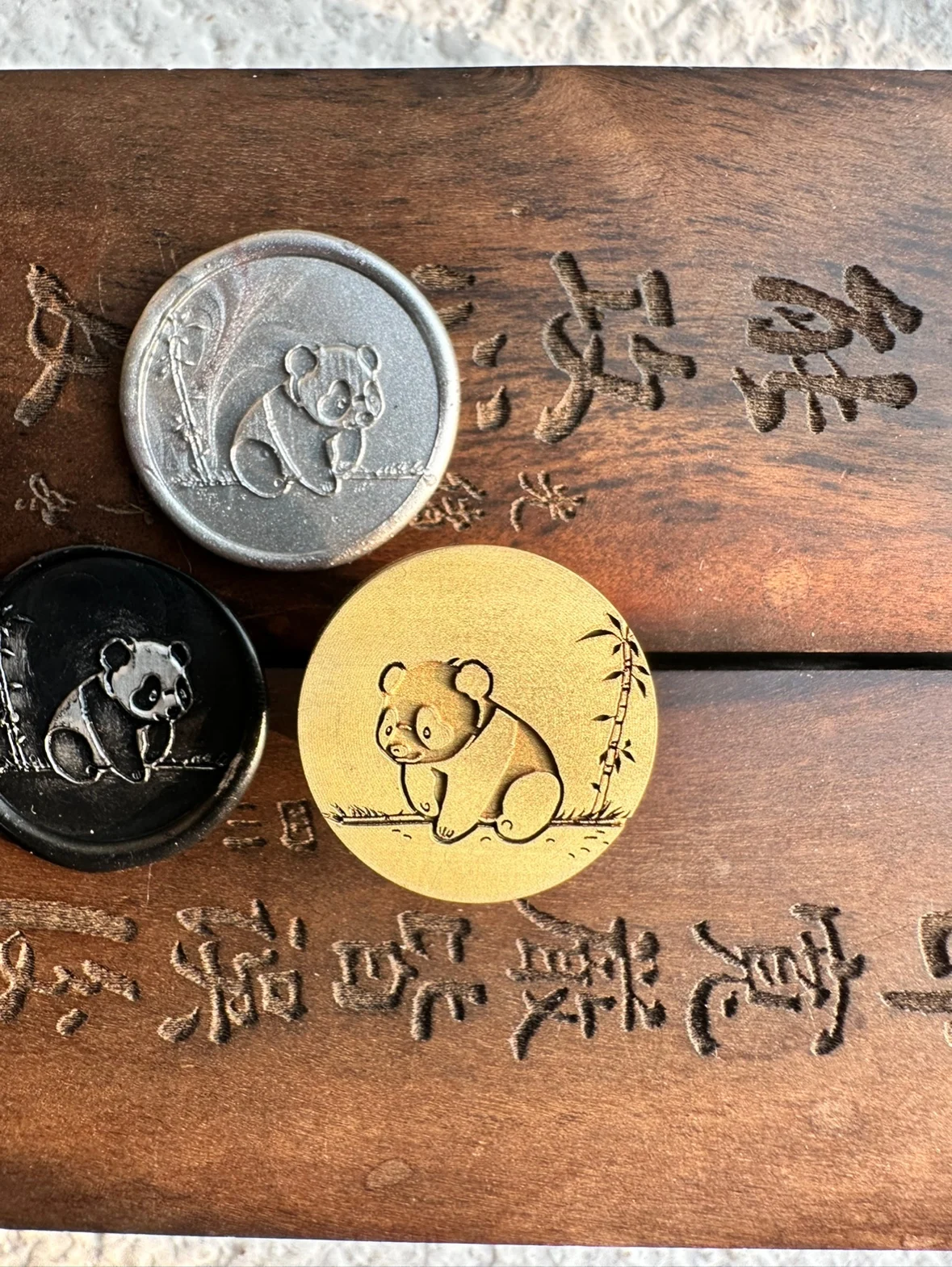 Cute Panda Wax Seal Stamp Fire Seal Stamp Copper Head 3D Relief Brass Head Carved Laser Embossingenvelope Seal Stamp Diy Toy