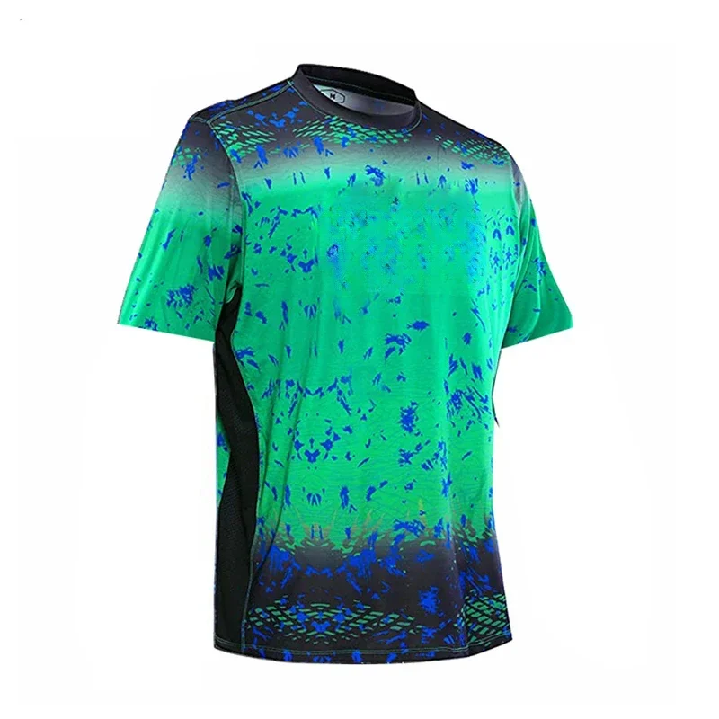 Fishing Shirts Short-sleeve Summer Anti-UV Quick Dry Fishing Clothing Outdoor Sports Running Tops Wear Camisa De Pesca