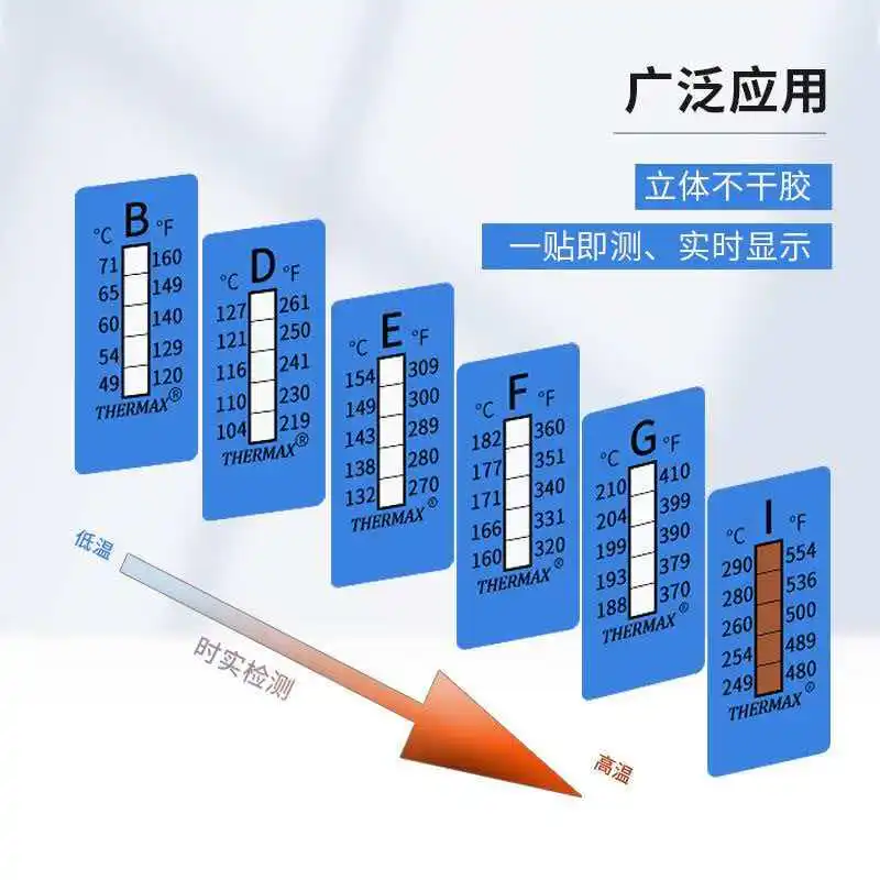 10pc TMC Thermal Sensing Temperature Test Paper Real-Time Temperature Monitoring Color Changing Heat Sensing Sticker for Lab Use
