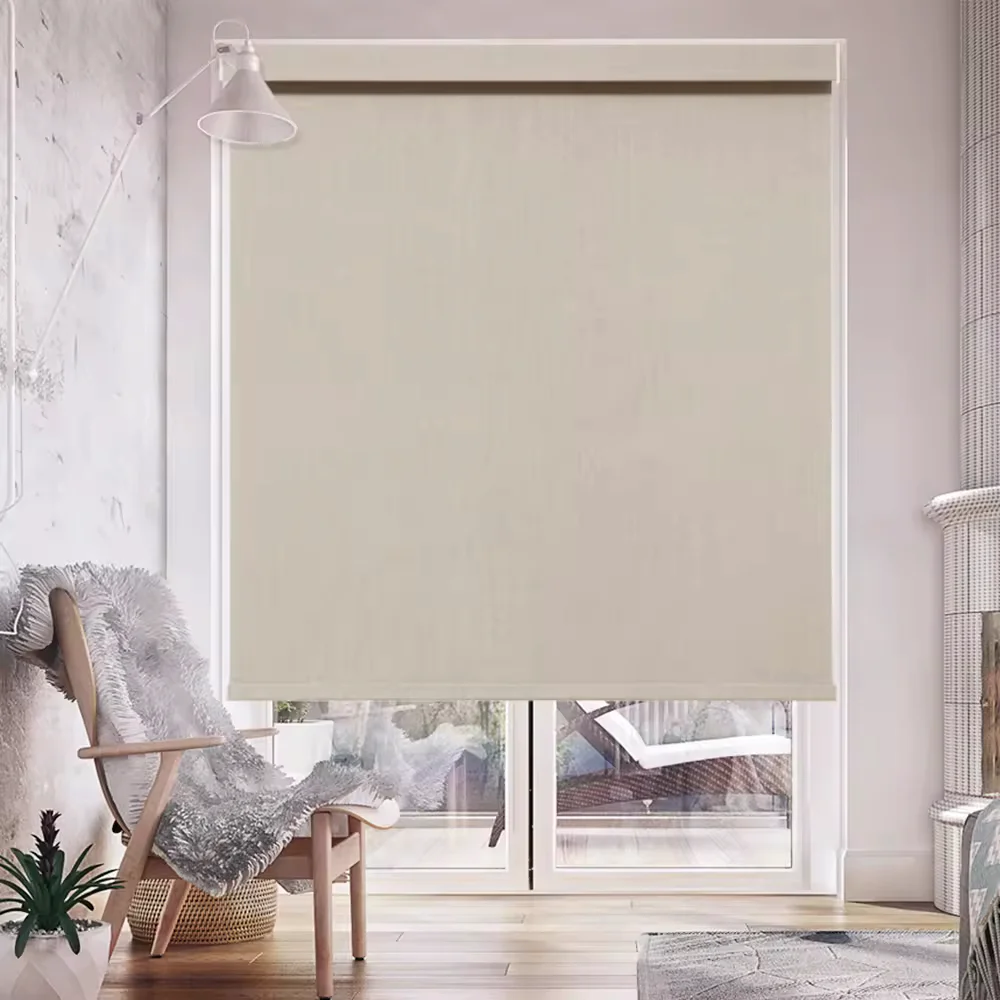 Modern Design Outdoor Waterproof And Uv Protection Blackout Cordless Manual Spring Roller Blinds For Home