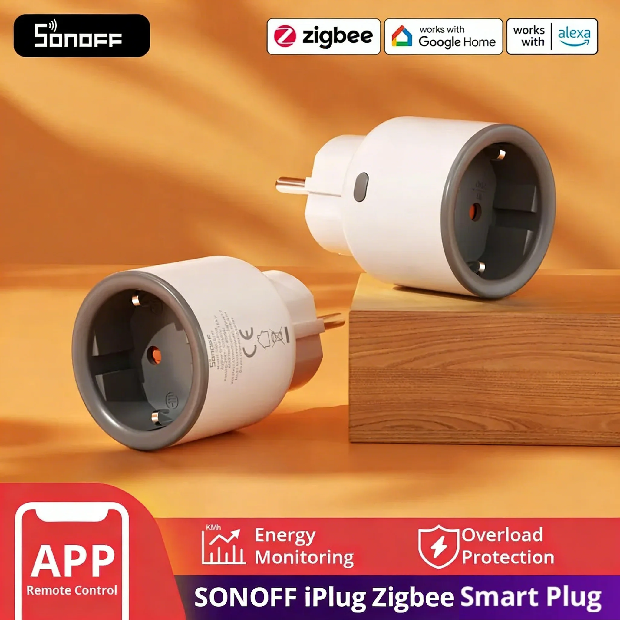 

SONOFF S60ZB iPlug Zigbee Smart Plug Energy Monitoring Wireless Socket Timer Smart Switch Voice Control Google Home Amazon Alex