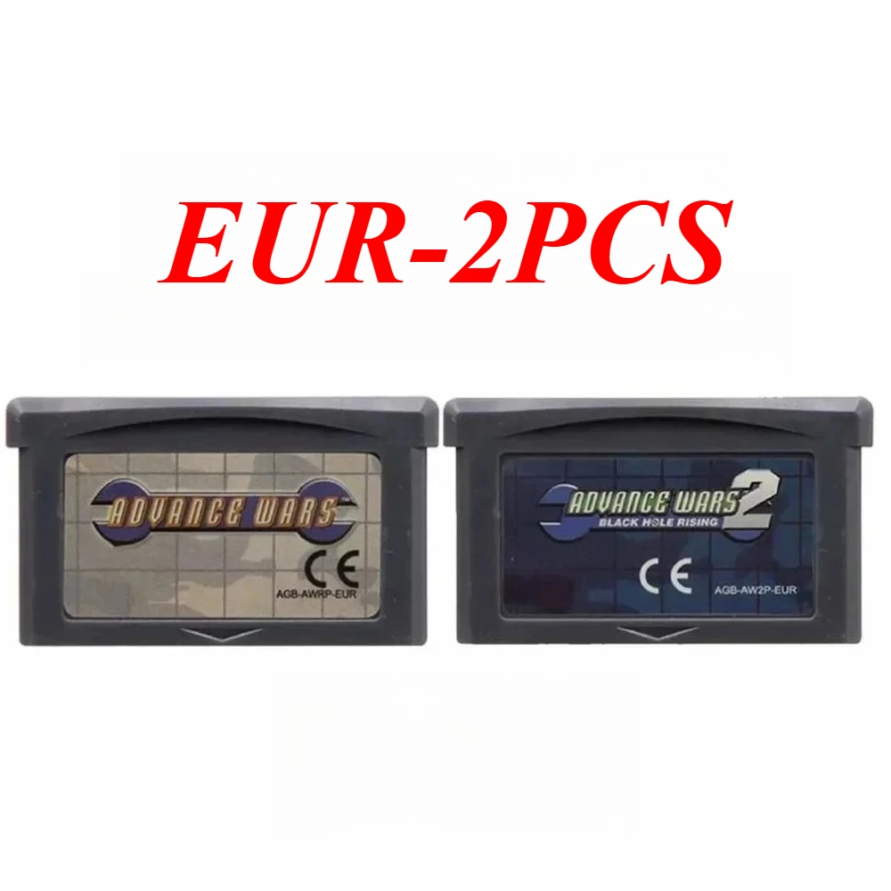 EUA/EUR Advance Wars GBA Cartão Cartucho de videogame de 32 bits Cartão de console para GBA Versão em inglês Advance Wars 2