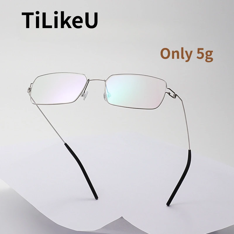 

5g Ultra-light Titanium Screwless Square Glasses Frame High Quality Men Women Small Face Optical Prescription Eyeglasses Gafas