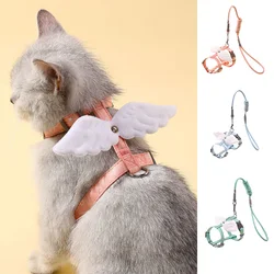 Sweet  Angel Wing Cat Harness 120cm Leash Outdoor Cat Dog Harness and Leash Set Water Proof Vest Chest Strap Kitten Accessories