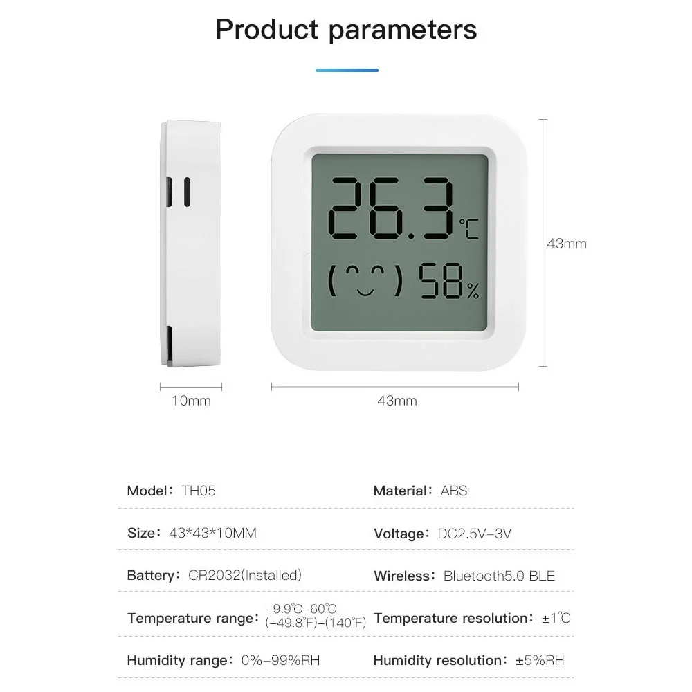 Imagem -06 - Tuya Wifi Sensor de Temperatura e Umidade Vida Inteligente Luz de Fundo Higrômetro Termômetro Suporte Alexa Google Home Assistant Novo