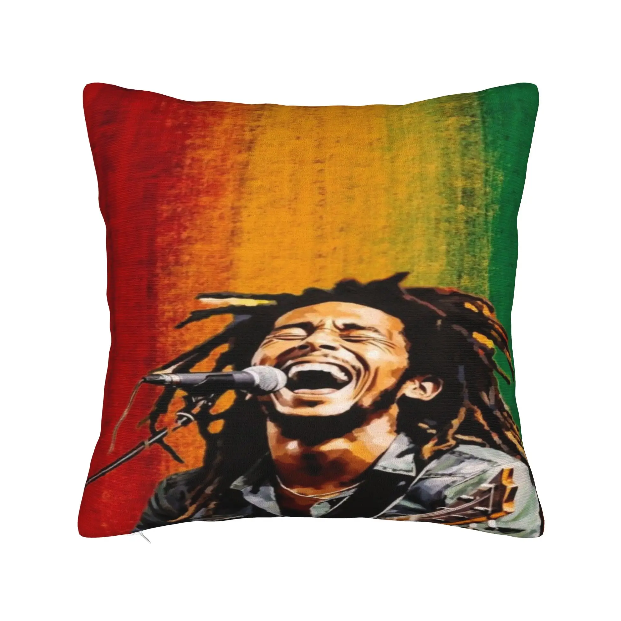 B-Bob M-Marley Singer Pillow Cover  Vintage Pillow Case For Sofa Bedroom Home Decor Soft Cushion Cover Birthday Present