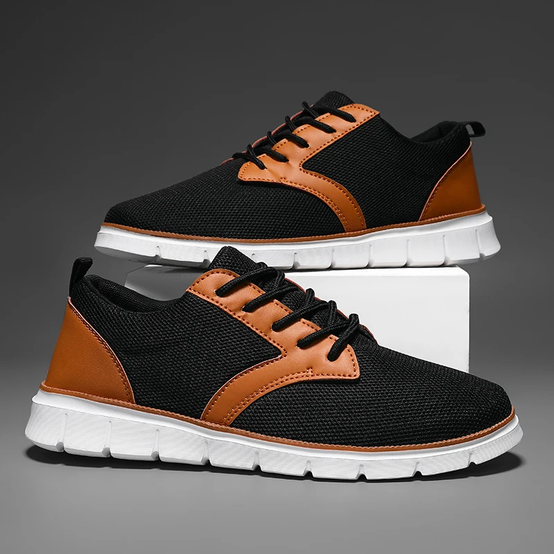 

Мужская повседневная обувь, дышащая вязаная прогулочная обувь, модные лоскутные кроссовки для мужчин, легкие удобные кроссовки, новинка 2023 года