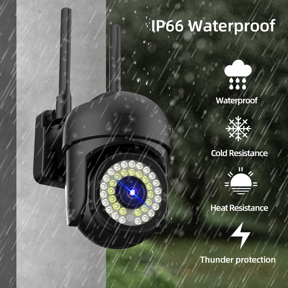 5MP IP Camera HD PTZ AI Human Tracking CCTV Night Vision Full Color Smart Outdoor 5G Wifi Surveillance Camera Home Security