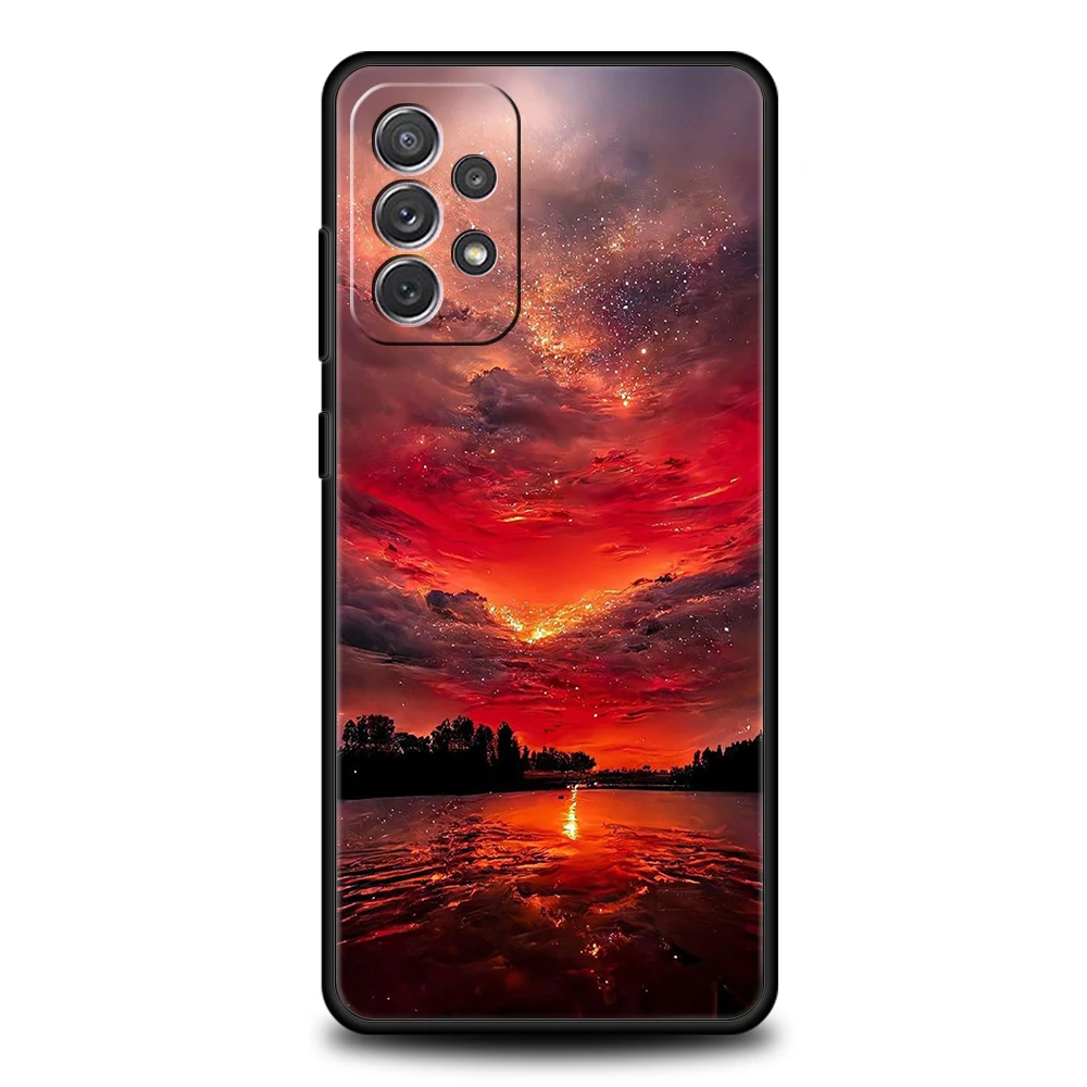 Beach Dusk Sky Phone Case Cover for Samsung Galaxy A13 A14 A22 A32 A33 A34 A52 A72 A11 A51 A71 5G Shockproof Soft Shell Capa Bag