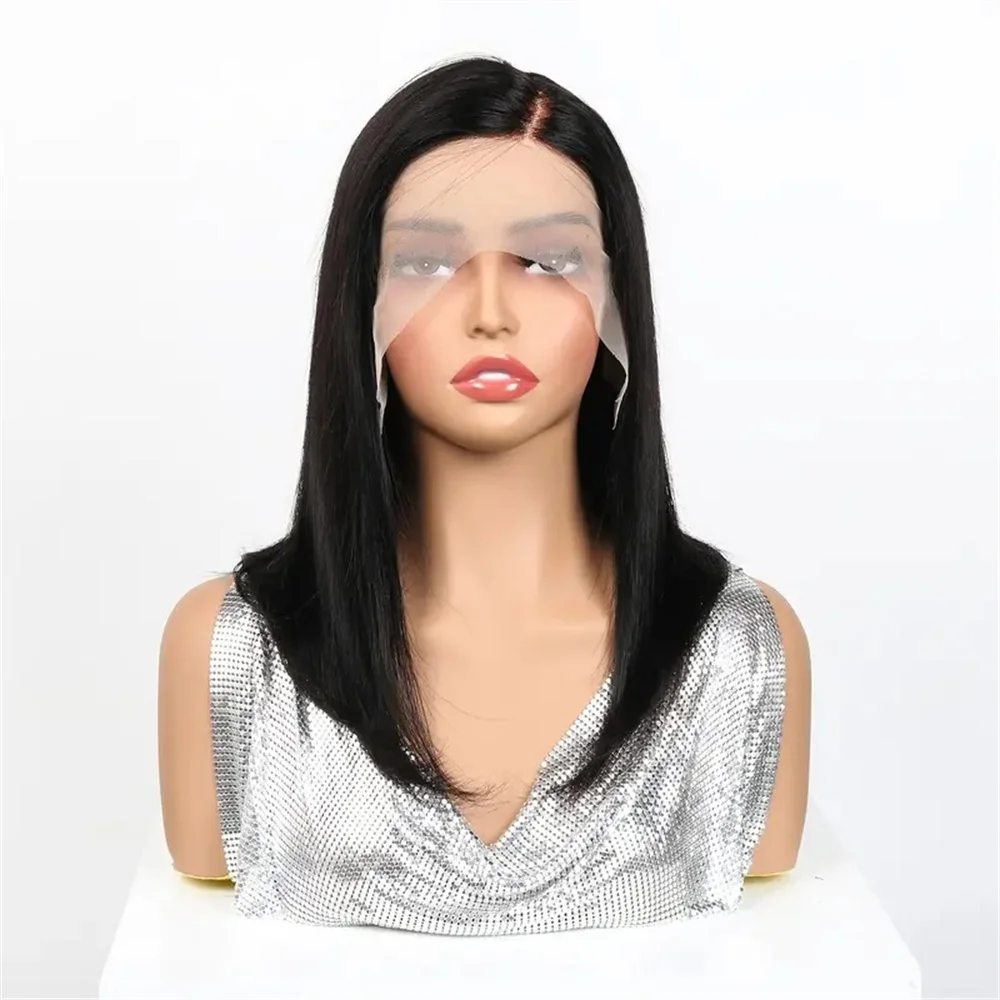 

Straight Bob Wig for Women 180% Density Human Hair Pre-Plucked & Pre-Cut Lace Front Versatile Side Part Style Natural Look