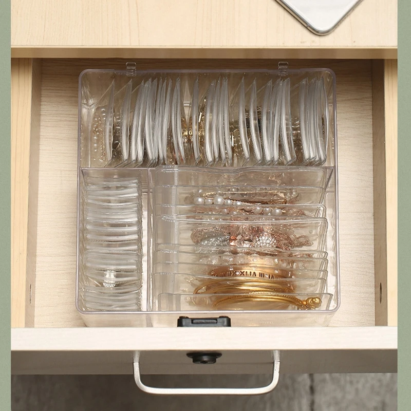 E15E Portable Travel Jewelry Storage Box with PVC Bags for Rings