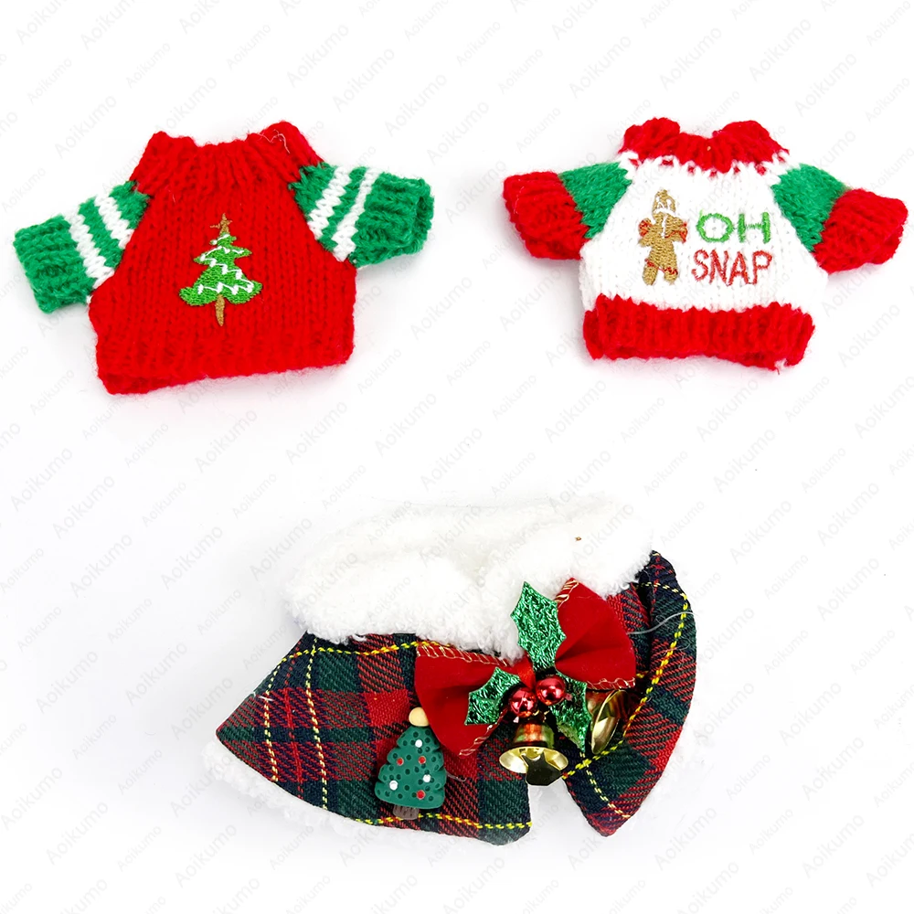 10 سنتيمتر القطن دمية عيد الميلاد زي القبعات شالات مقنعين الرؤوس المعبود دمية عطلة الملابس واللباس الملحقات DIY بها بنفسك لعبة #4