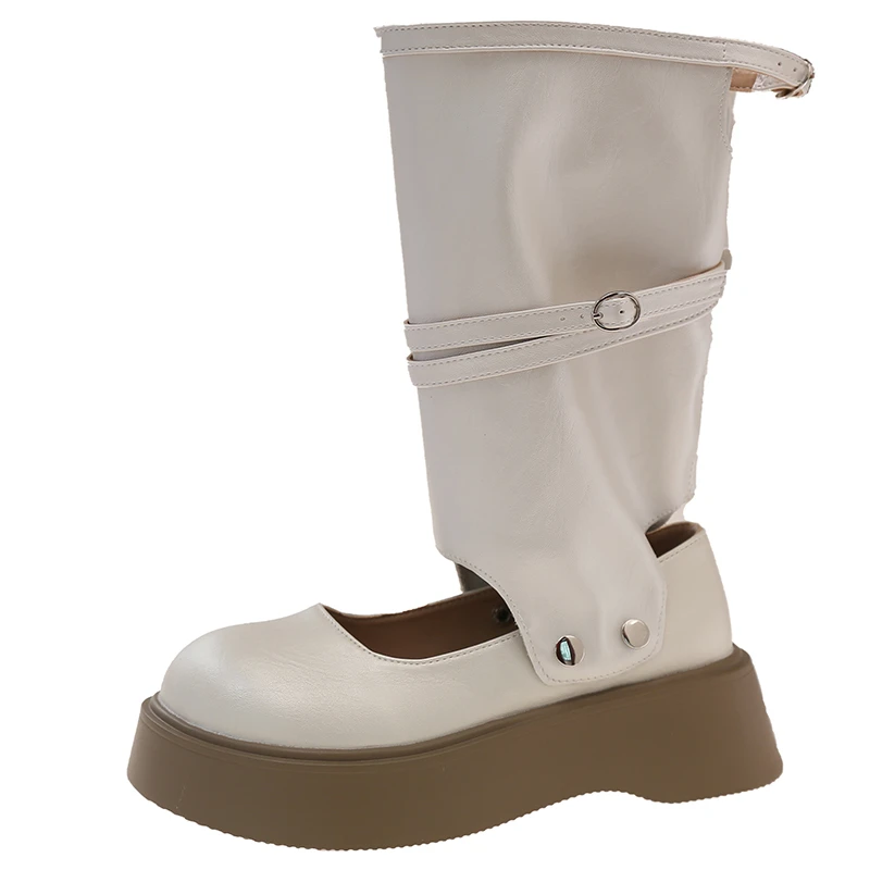 

Platform Women Sandals Boots Flats Designer Mid Calf Shoes Summer 2025 Fad Chelsea Cool Boots New Goth Trend Mujer De Zapatillas