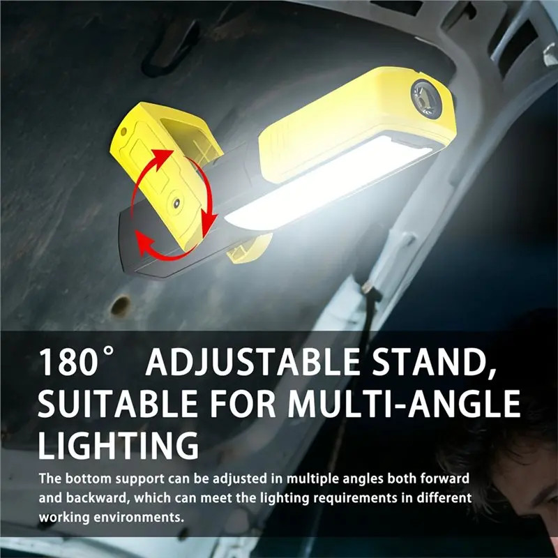 ALIM-COB Flashlight 6000Mah Rechargeable LED Work Light Inspection Lamp Magnetic Portable With Hook USB For Outdoor