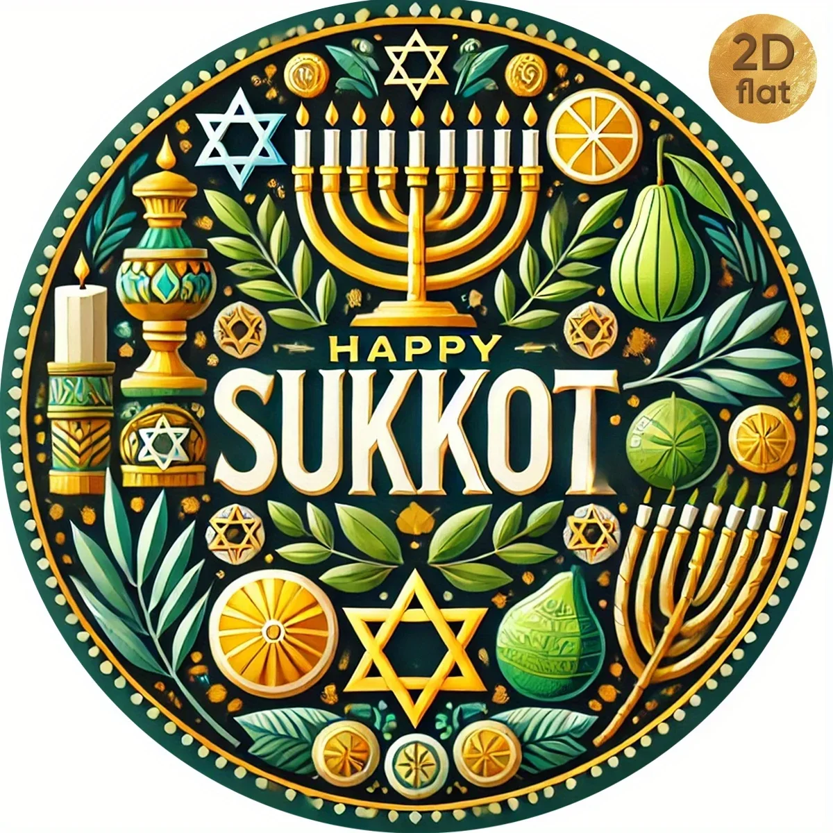 CIFBUY Retro Sukkot Menorah Star Aluminum Wall Art Waterproof Wearproof Metal Decor for Home Bar Cafe Office Man Cave Gift