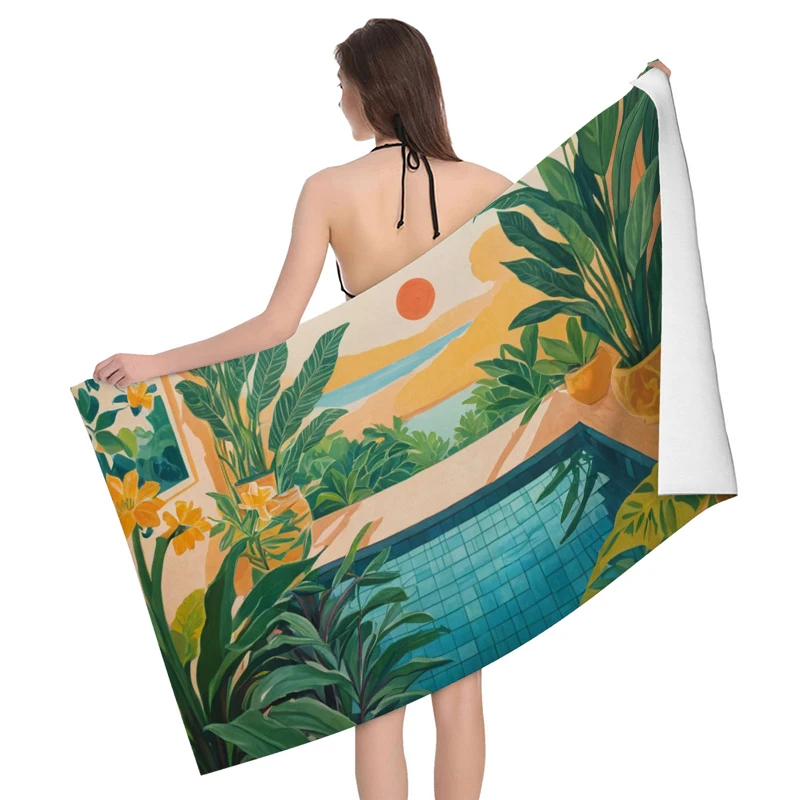 Home bath towels for the body towels bathroom quick drying microfiber beach man large sports towel Fruit plant boho simple ins