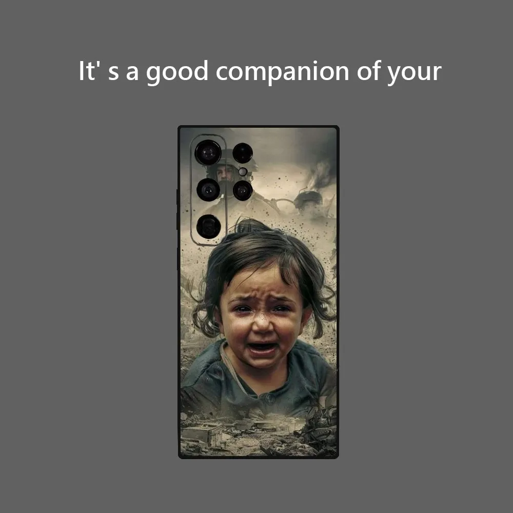 Child's Gaze Of Destruction Gaza Phone Case For Samsung Galaxy S24 Ultra S22 S23 Ultra S21 S20 5G Protective Soft Silicone TPU F