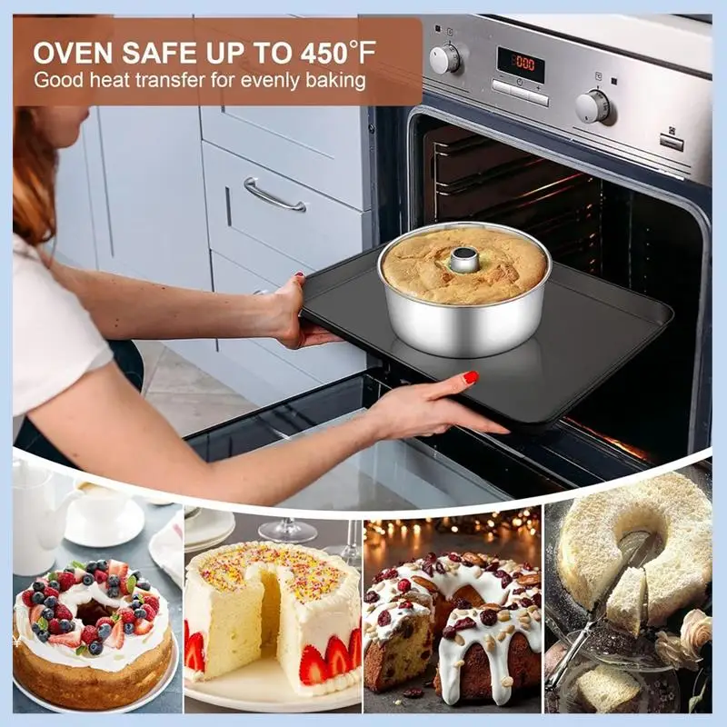 

MLGB-3Pcs 6/7/9 Inches Angel Food Cake Pan Griddle Cake Pans Baking Pans Fluted Tube Pan Dessert Mold Donut Mold Durable