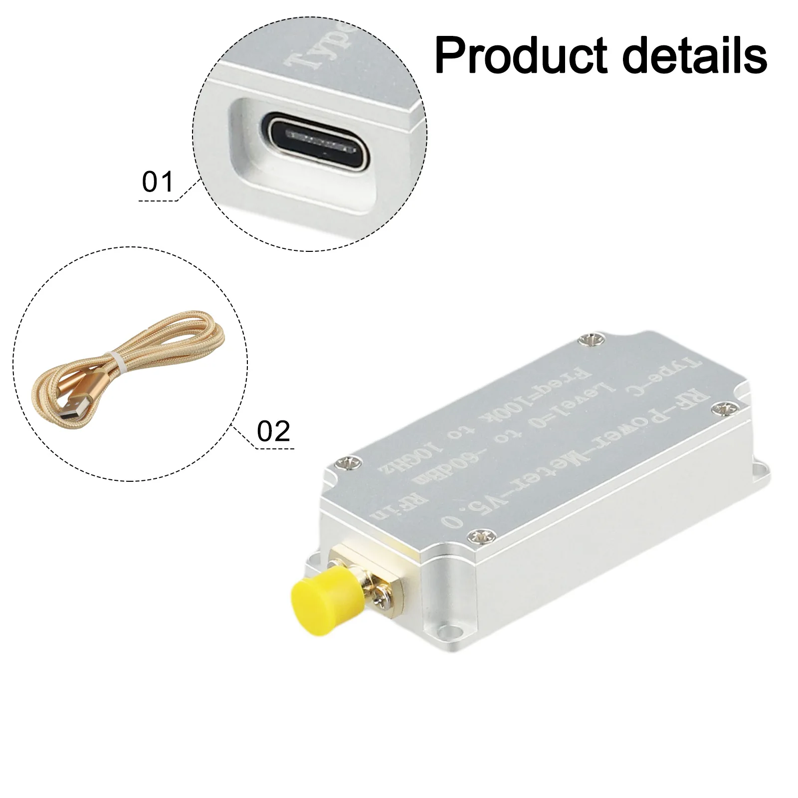 USB RF Power Meter 100KHz To 10GHz Frequency Range Detector With Data Export Function For Radio Communication Test Equipment