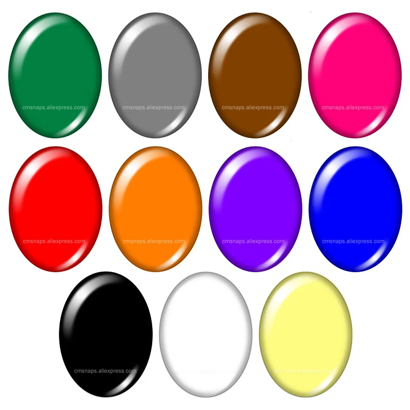 Solid Color beauty colorful Oval 10pcs 10x14mm/13x18mm/18x25mm photo glass cabochon demo flat back Accessories DIY jewelry