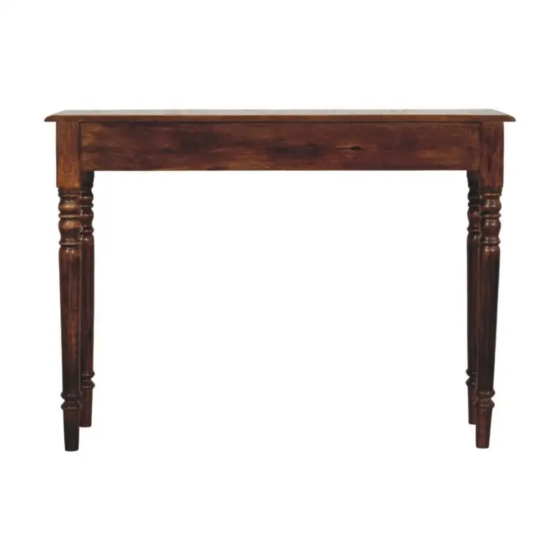 Chestnut 3-Drawer Console Table with Turned Legs
