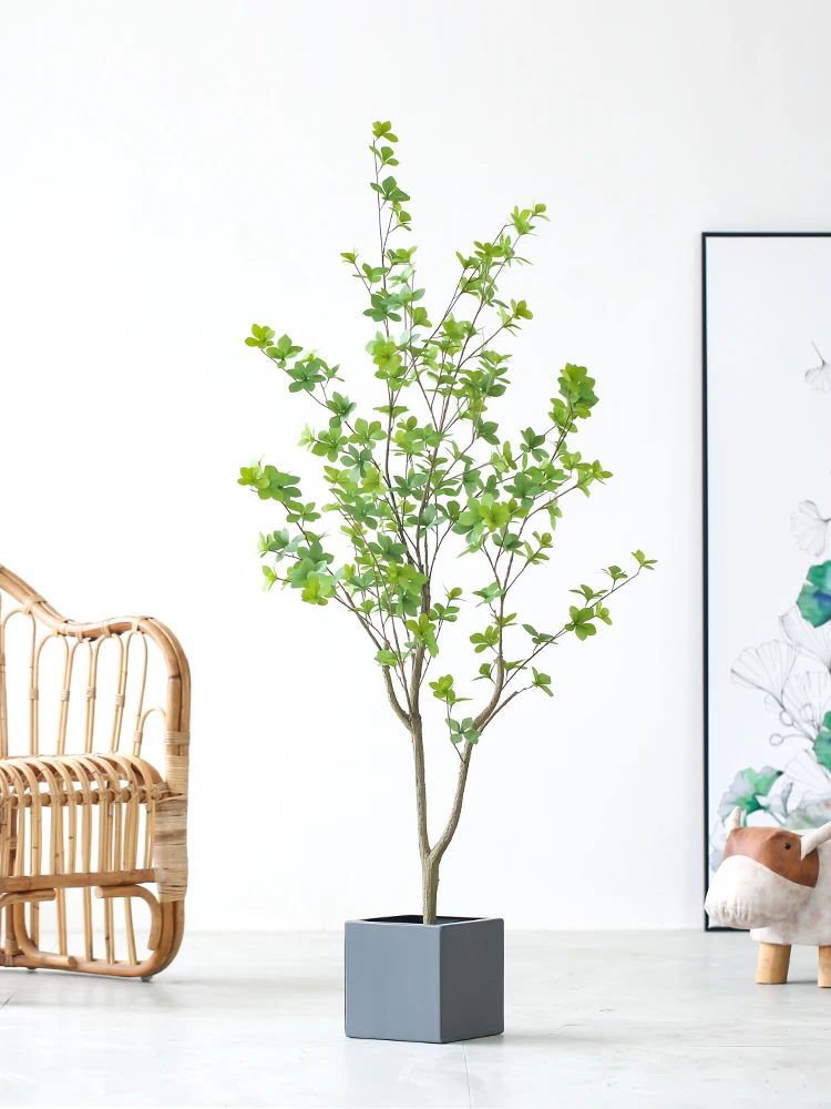 Artificial Plants Enkianthus Perulatus Japan Hanging Bell Tree Floor Bonsai Indoor Greenery Ornament Home Decor Fake Tree H100cm