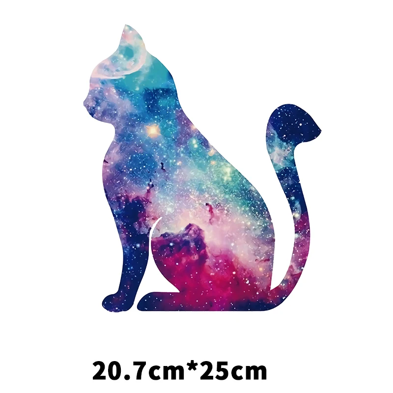 25CM Colorful Animals Heat Vinyl Transfer For Clothes Cat Iron On Transfer For Clothes fox Thermal Stickers Appliques