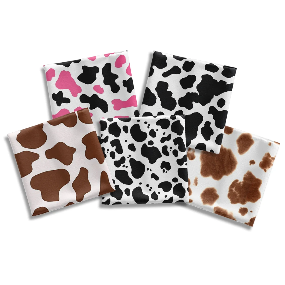 Cow Spots Colorful Leopard Zebra Pattern Polyester Fabric\Peach Skin Microfibe DIY Textile Sewing Cloth 50*145cm