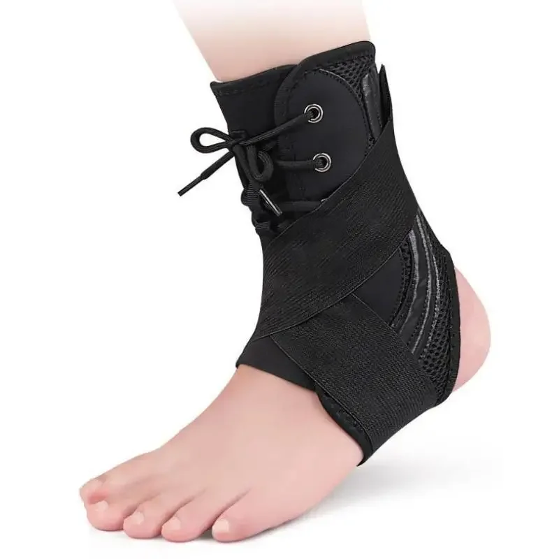 1pcs Sport Ankle Support Sprain Ankle Protector Brace Lace Up Adjustable Wrap Running Basketball Injury Recovery Sports Safety