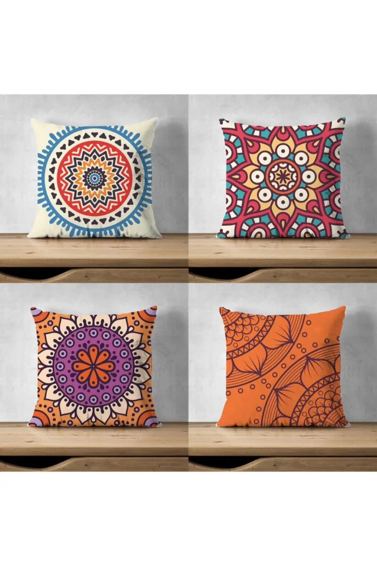 Special Design Double-Sided Digital Printed 4-Piece Decorative Throw Pillow Cover