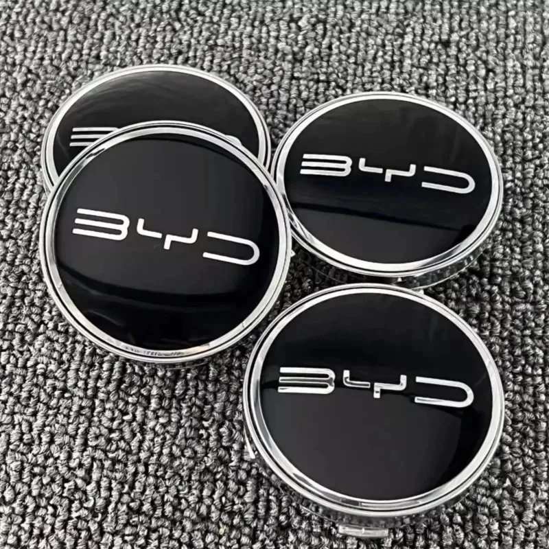 4Pcs 55‑58‑68mm Car Wheel Center Hub Caps For BYD Atto 3 Seal Dolphin Han Tang Song Yuan Auto Logo Hub Cover Accessories