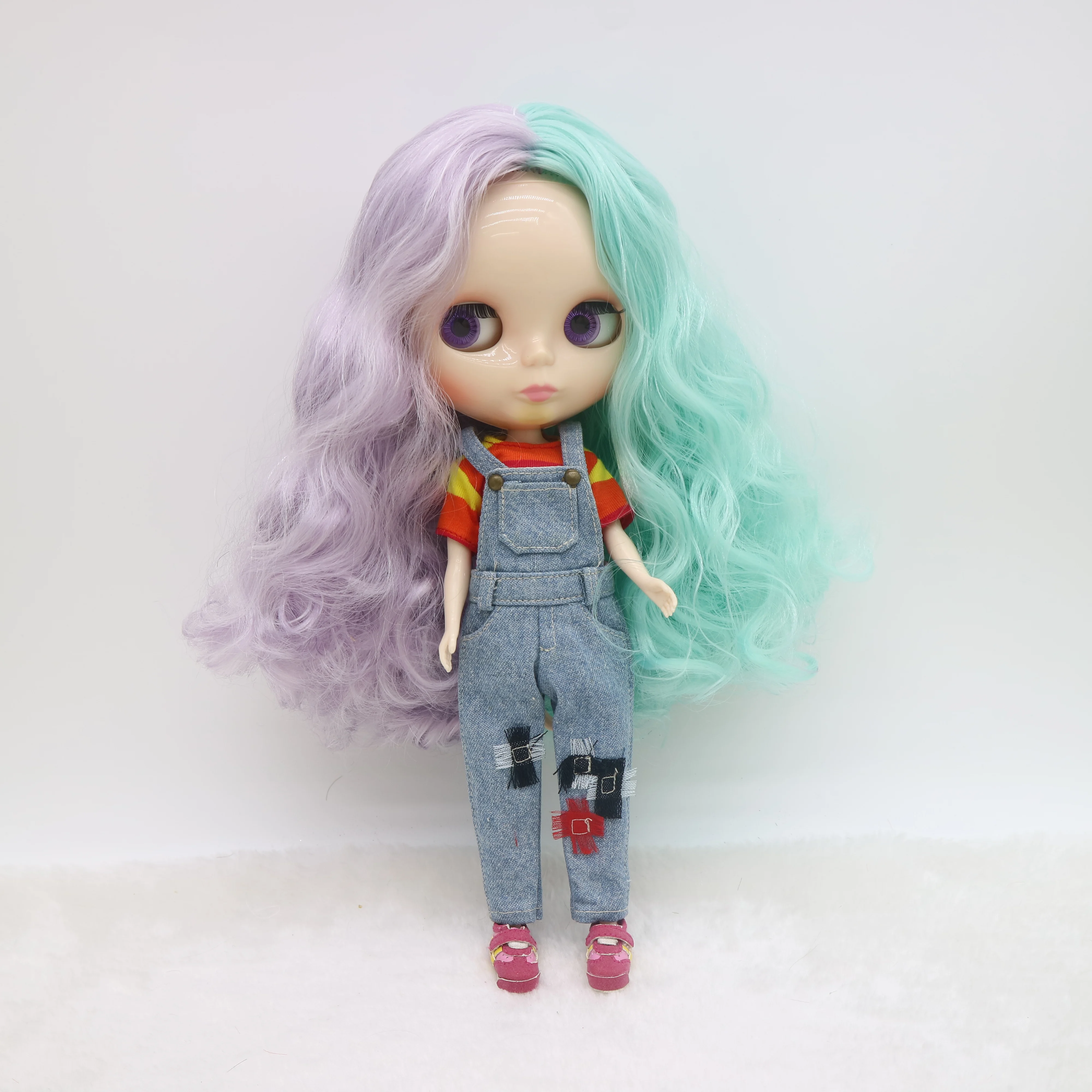 Nude doll Blyth girl, two hair color mix