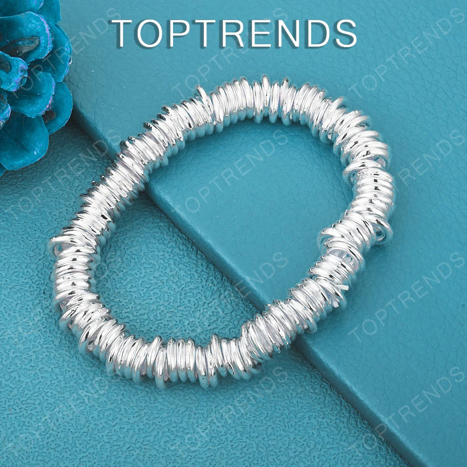 

Популярный браслет из стерлингового серебра 925 пробы с несколькими кругами для женщин, ювелирные аксессуары на День святого Валентина, модный подарок для мужчин на вечеринку