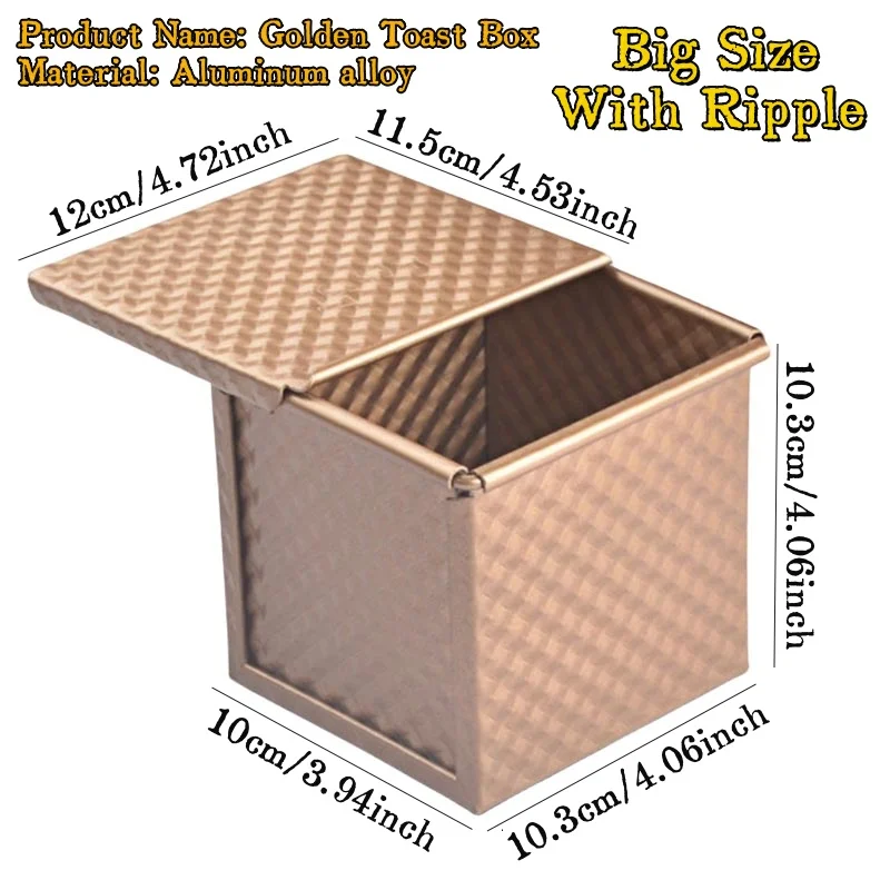 Toast Box Mold With Lid Oven Bake Loaf Pan Toast Mold Bread Pan  Loaf Pan Non-Stick Mini Water Cube Toast Box Square 10CM 6CM