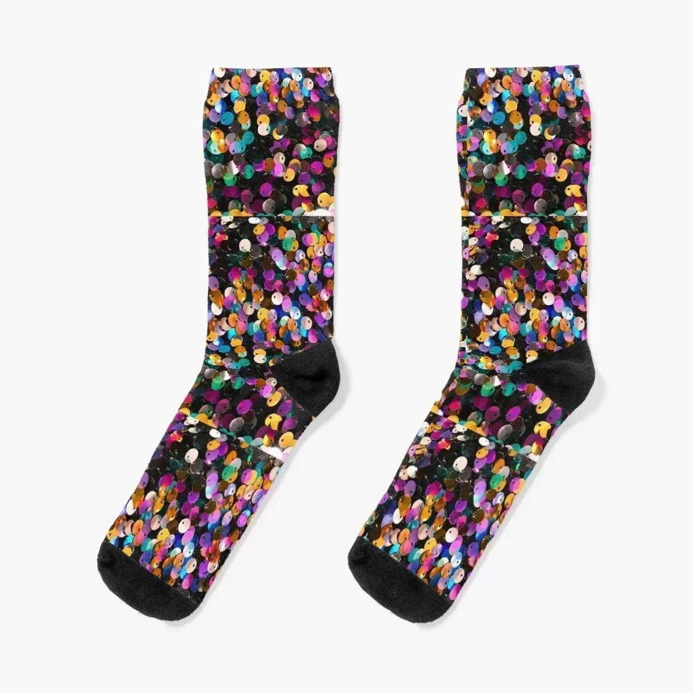 

Rainbow Glitter Sequins Socks crazy aesthetic Christmas Novelties Socks Women's Men's sport hockey basketball Socks Girl Men's