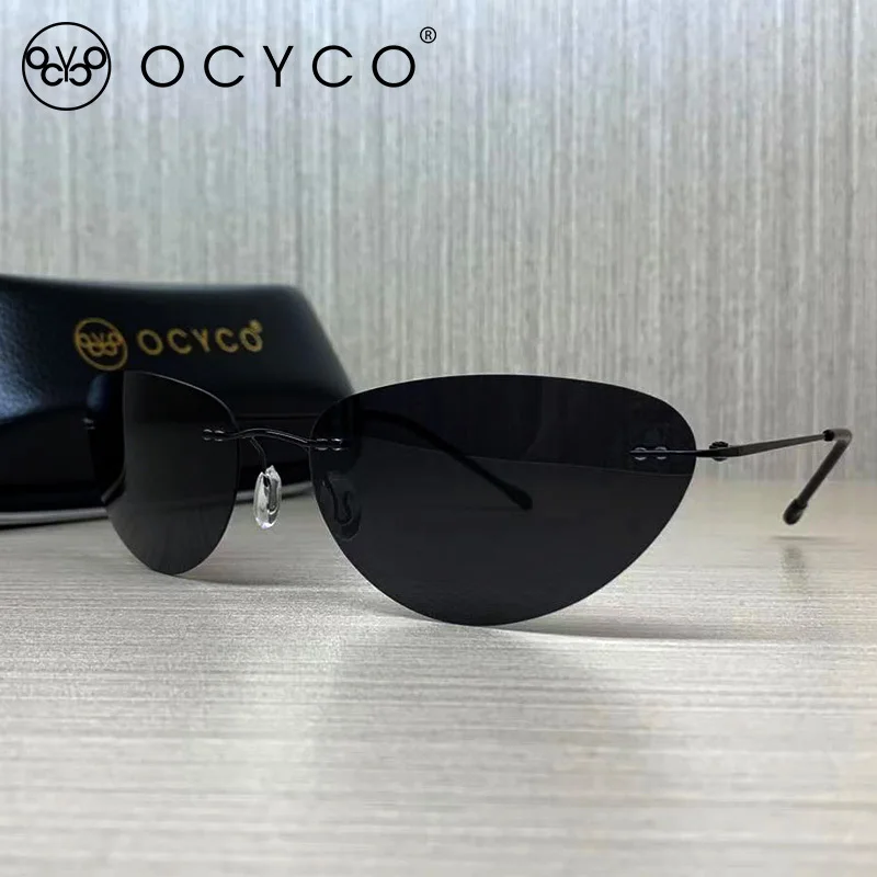 OCYCO الاستقطاب كول موضة الطيار مصفوفة نيو النظارات الشمسية خفيفة بدون شفة الرجال القيادة العلامة التجارية تصميم نظارات شمسية دي سول