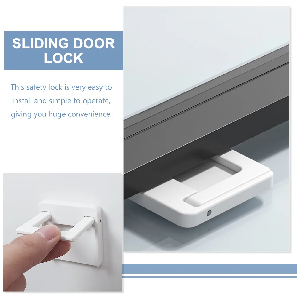 4 قطعة أقفال نافذة منزلقة قفل أمان الطفل خزانة لاصقة مقابض سحب عصا على قفل الباب لانزلاق باب زجاجي قشر عصا #2