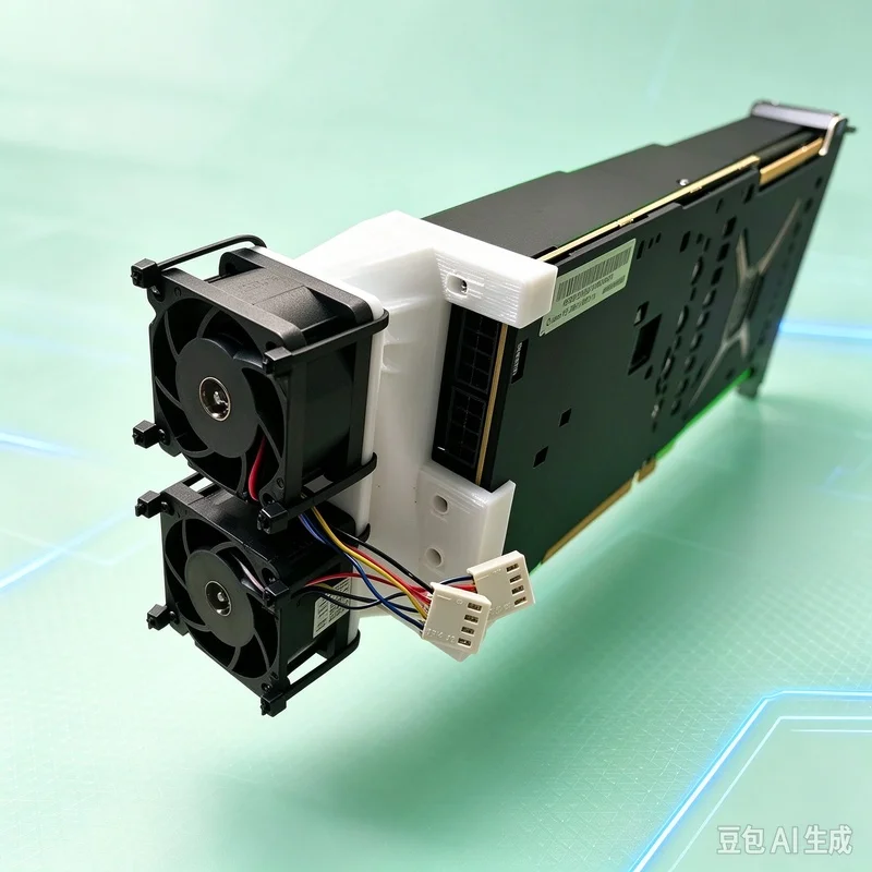 New A+ For AMD For Radeon Instinct MI25 MI50 MI60 GPU 4CM Dual Cooling Fans For Server